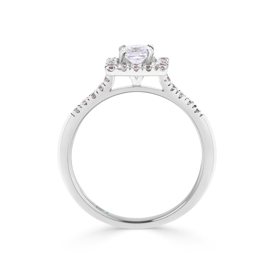 Princess Cut Diamond Halo Engagement Ring - Gem-imas Diamond Jewellery