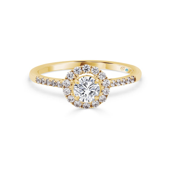 Round Brilliant Diamond Halo Engagement Ring - Gem-imas Diamond Jewellery