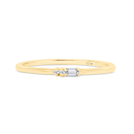 Letter U Morse Code Diamond Stacking Ring - Gem-imas Diamond Jewellery