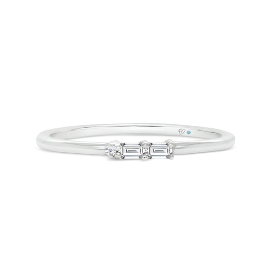 Letter W Morse Code Diamond Stacking Ring - Gem-imas Diamond Jewellery