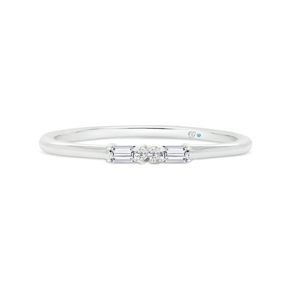 Letter X Morse Code Diamond Stacking Ring - Gem-imas Diamond Jewellery