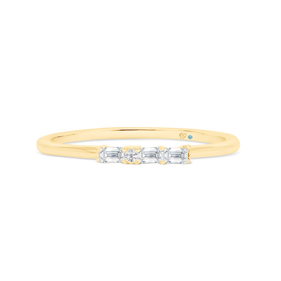 Letter Y Morse Code Diamond Stacking Ring - Gem-imas Diamond Jewellery