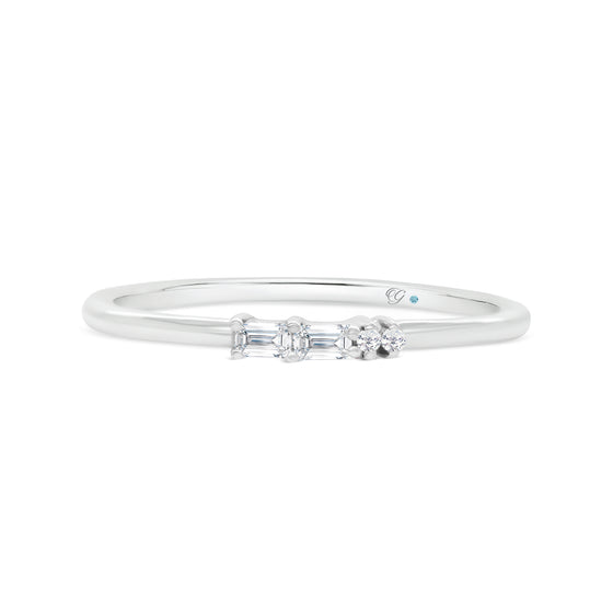 Letter Z Morse Code Diamond Stacking Ring - Gem-imas Diamond Jewellery