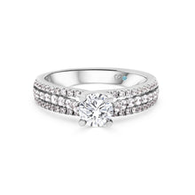  Zahra 3 row Solitaire Diamond Engagement Ring - Gem-imas Diamond Jewellery