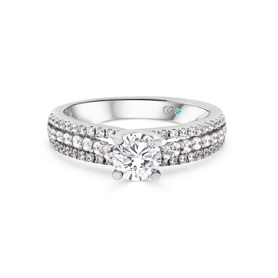 Zahra 3 row Solitaire Diamond Engagement Ring - Gem-imas Diamond Jewellery