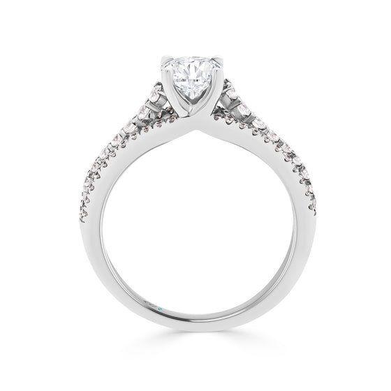 Zahra 3 row Solitaire Diamond Engagement Ring - Gem-imas Diamond Jewellery