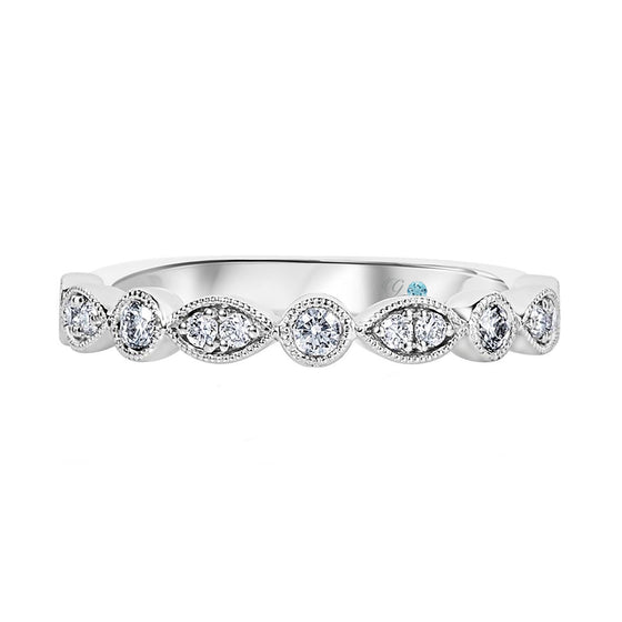 Milgrain Marquise and Round Diamond Ring - Gem-imas Diamond Jewellery