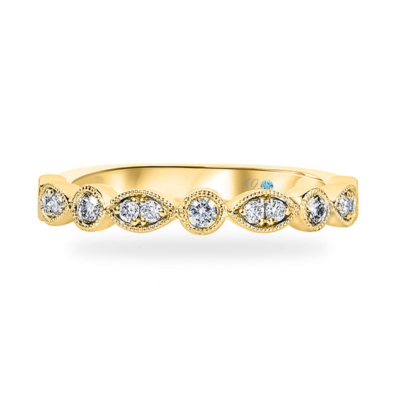 Milgrain Marquise and Round Diamond Ring - Gem-imas Diamond Jewellery